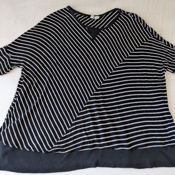 Moth Relaxed Fit Top Black and White Stripes Large - Picture 5 of 9